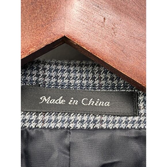 Chaps Sport Coat Mens Size 44L Silk Wool Two Button Single Vented Gray Blue - Picture 8 of 11